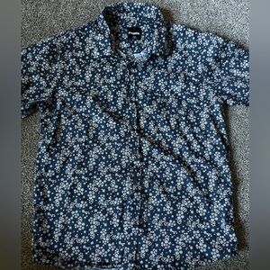 RSQ Dark Blue Floral Button Down Shirt